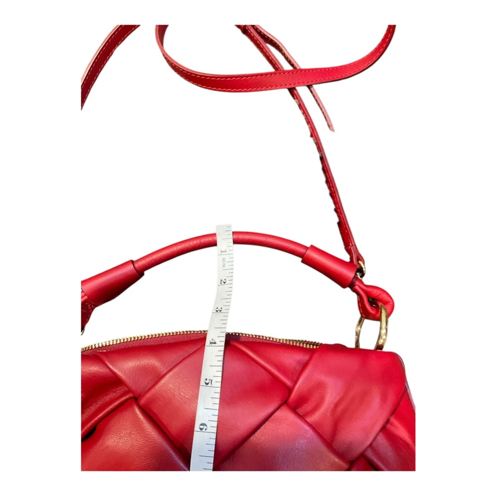 Stella Bianca Women’s Red Leather Woven Handbag Crossbody/Made in Italy - Picture 14 of 16